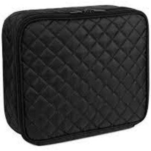Travel Skincare and Cosmetics Organizer Case Black and Pink